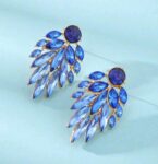 Sparkling Royal Blue Rhinestone Stud Earrings